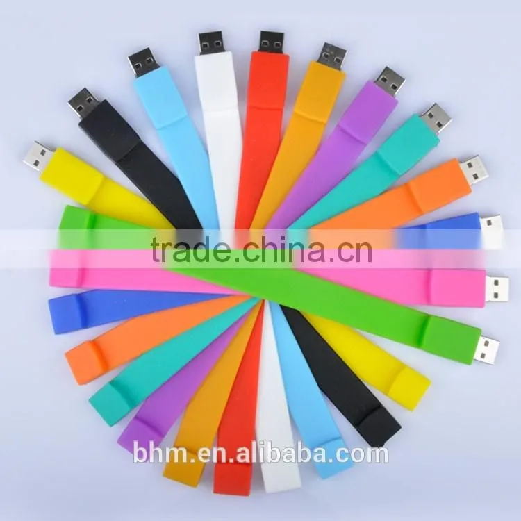Wholesale promotion gift portable silicone bracelet USB stick