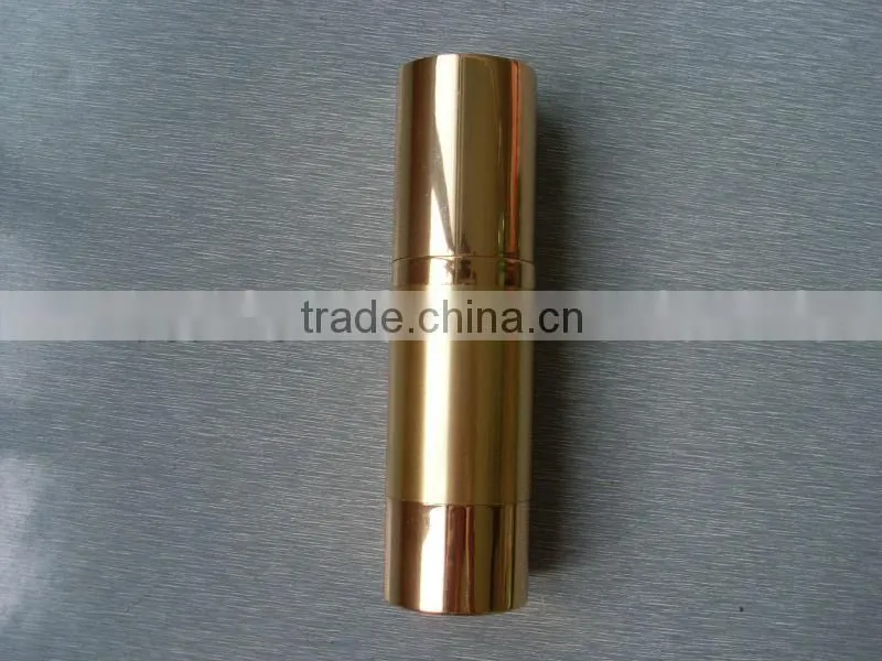 SGS certificated UV plating golden 15ml ,30ml and 50ml airless cosmetic bottle