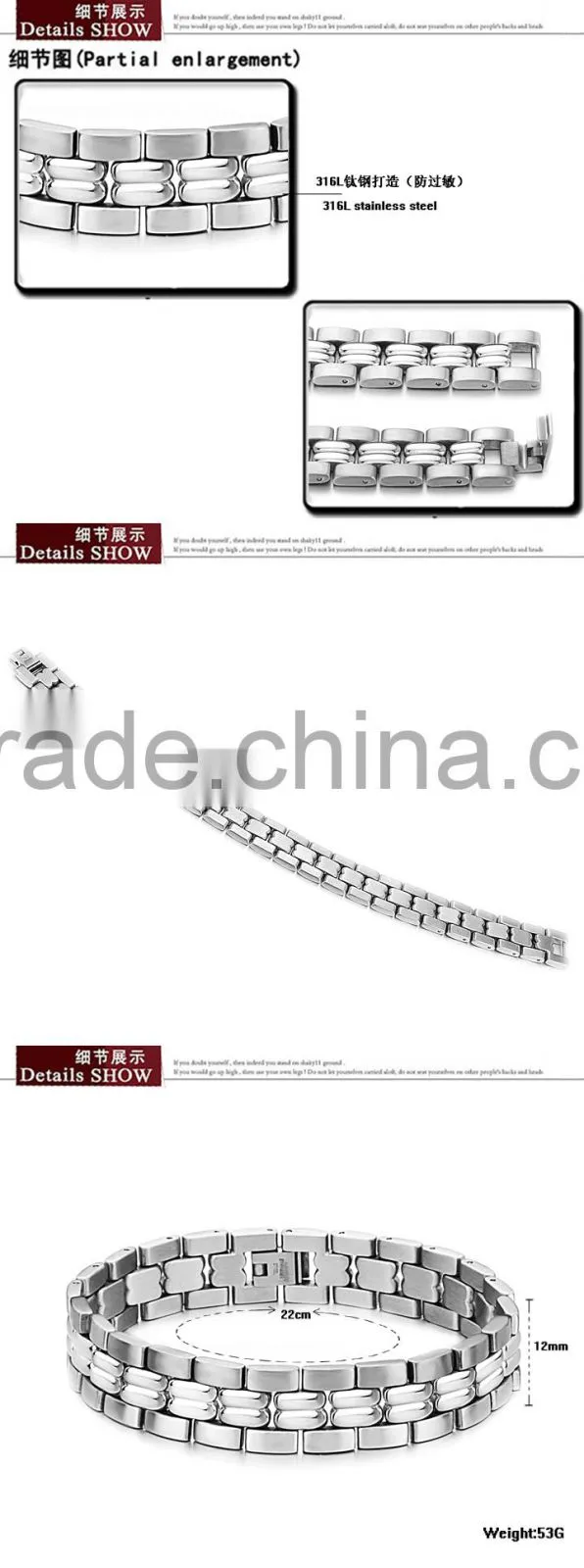 KSTONE 2015 Fashion Stainless Steel Bracelet Magnetic Bracelet for Men