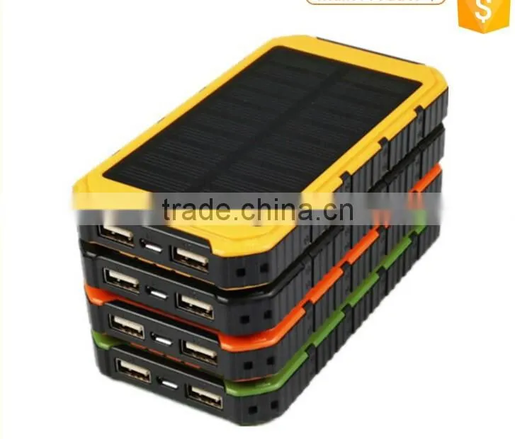 New Arrival Double Output 8000mah Solar Battery Charger for Mobile Phone with led camping light
