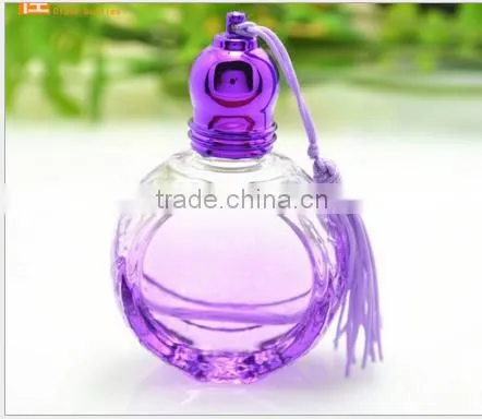 8ml colorful pink flat round perfume roller ball bottle