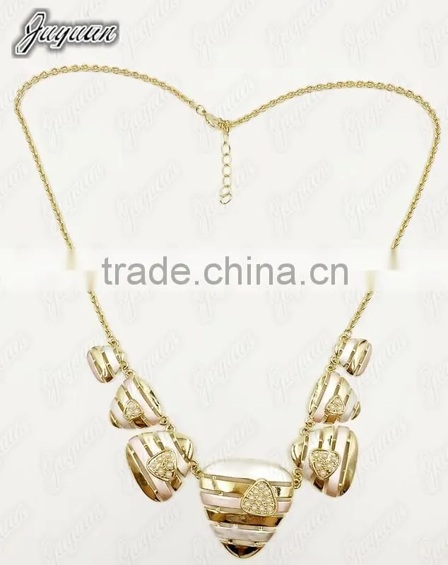 Juyuan Fashion 18K Gold Plated Pendant&Earring Three Color Pearl Set