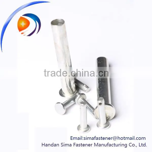 Semitubular rivets Aluminum carbon steel
