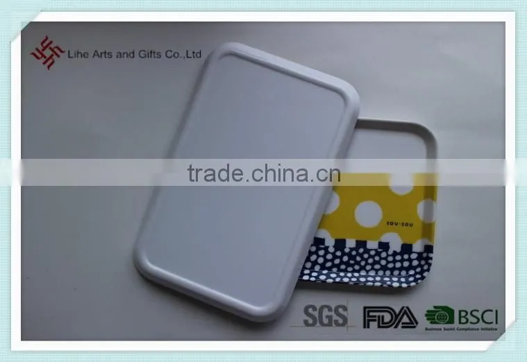 Personal logo print rectangle shape plastic melamine cooking plate