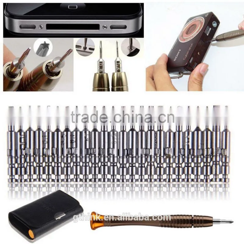 25-in-1 multifunction leather case notebook camera phone disassemble repair tools screwdriver set