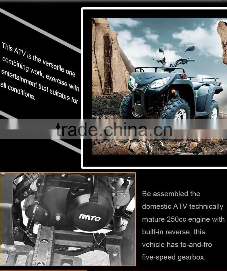 2016 China hot sale black big 250cc ATV