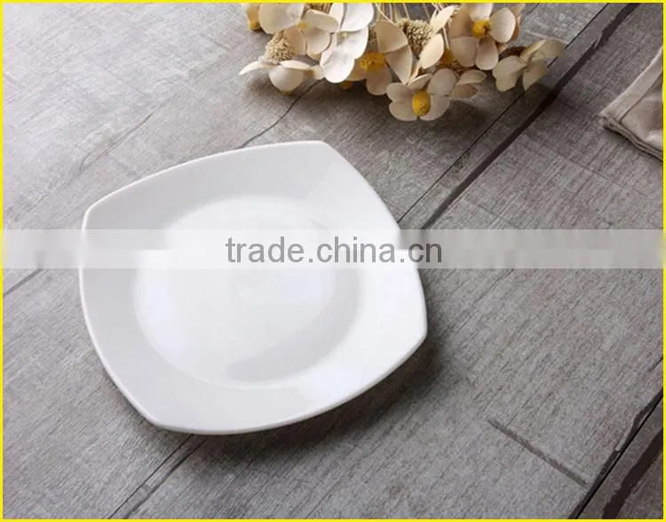 Wholesale Promotional Custom Cheap Bone China White Square Ceramic Dinner Set