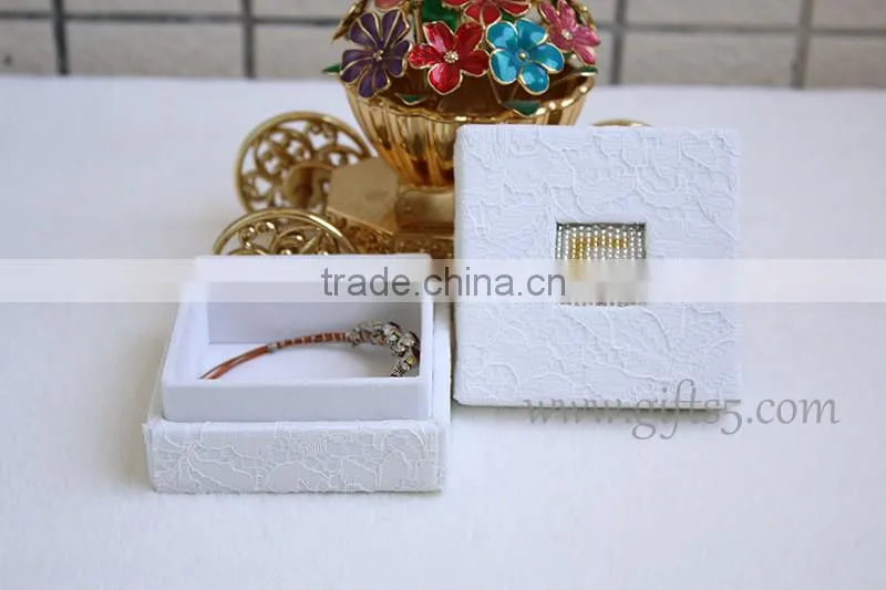 Unique jewelry gift boxes with beaded name plate of F