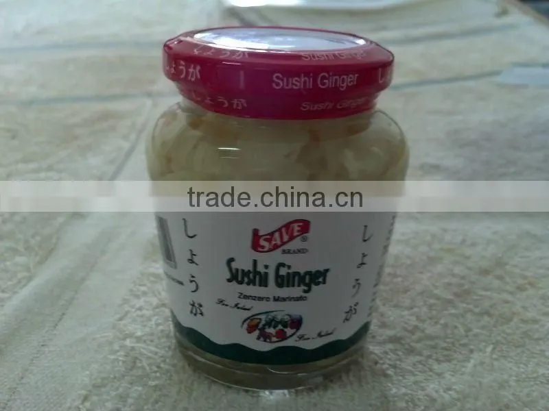 pink pickled sushi ginger bottle jar