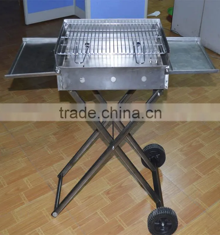 Commercial mobile grill cart table BBQ grills from China