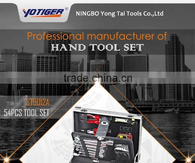 ECONOMIC PROFESSIONAL HAND TOOL SET WITH HIGH QUALITY,TOOLS IN ALUMINUM bOX WITH 54PCS