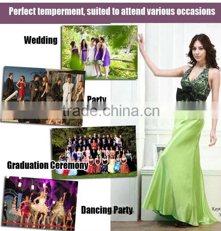 Graceful Beaded Applique Sequins Spaghetti Strap Green Evening Dress