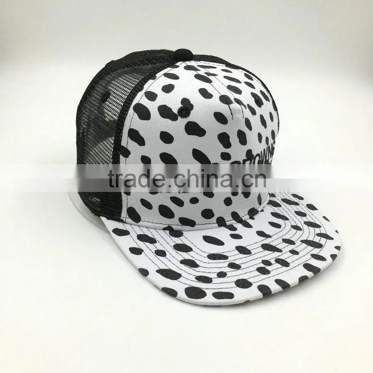 Customize flat bill half mesh snapback hats
