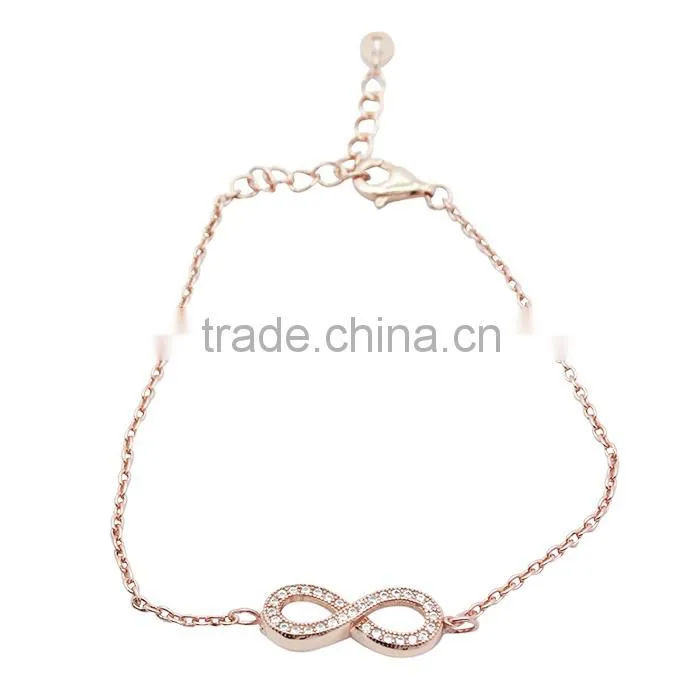 wholesale 925 sterling silver rose gold bracelet , fashion cute bracelet jewelry