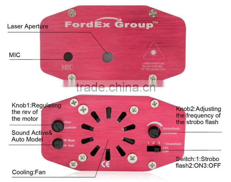 Sidiou Group Mini Red and Green Laser Stage Lighting Moving Party Stage Light Projector Stage Lighting for Club Party (Red)
