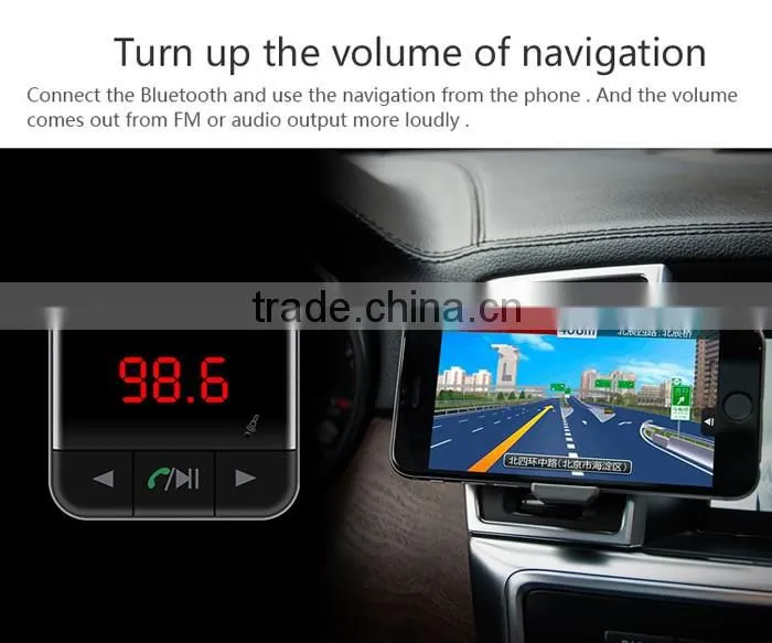 BC12 Dual USB Car Charger Bluetooth FM Transmitter Kit with APP Function, Support LCD Display / TF Card Music Play / Hands-free