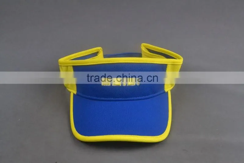 China supplier custom 100% polyster sun visor cap with 3D embroidery