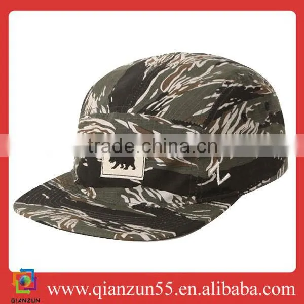 Wholesale high quanlity five panel cap camo flat bill cap camo 5 panel cap