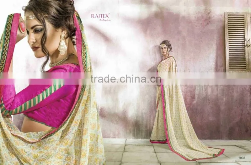 Bordered Embroidery Worked Elegance Designer Sarees