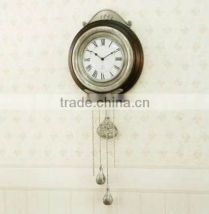 Pewter Flower Art Decorate Wall Clock