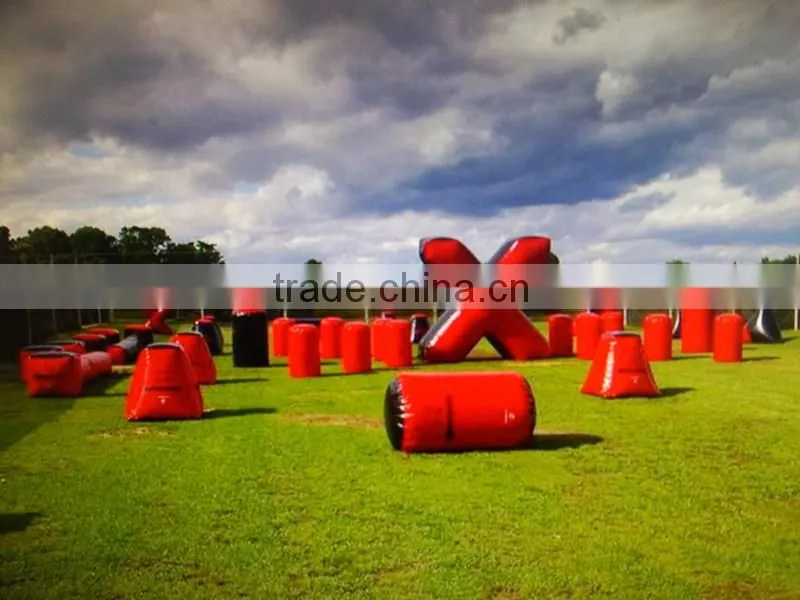 High quality inflatable paintball bunker made by durable 0.6mm PVC tarpaulin with LOGO