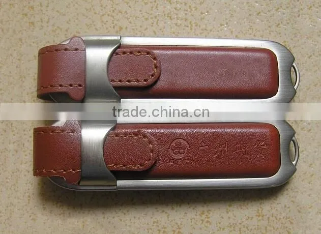 Elegant factory direct selling cheap 1gb usb flash drive Brand Custom Leather Can be printed logo