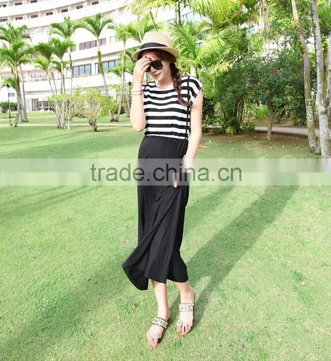 Slim Stripe Suspender Skirt Maternity Dresses Clothes For Pregnant Women