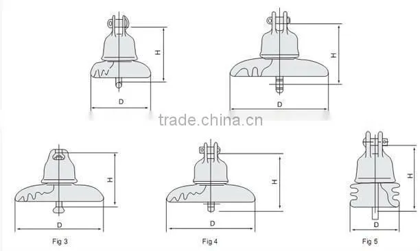 High Voltage Line Disc Type Suspension Porcelain Insulators