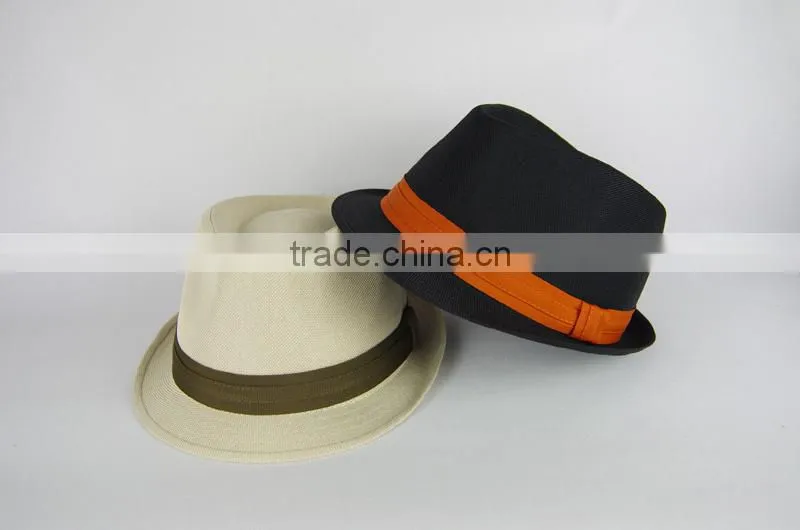 2016 kids cotton bowler party cap with ribbon