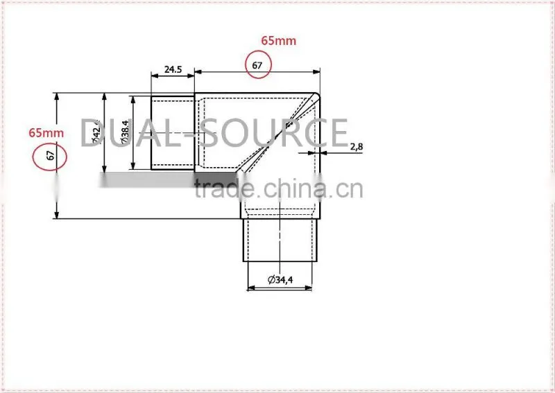 SS/Stainless Steel Handrail Elbow Flush Joiner/Balustrade fittings