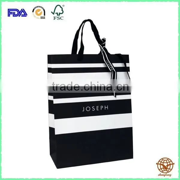 Custom Printed Black paper gift bag, Eco-friendly craft paper Bag