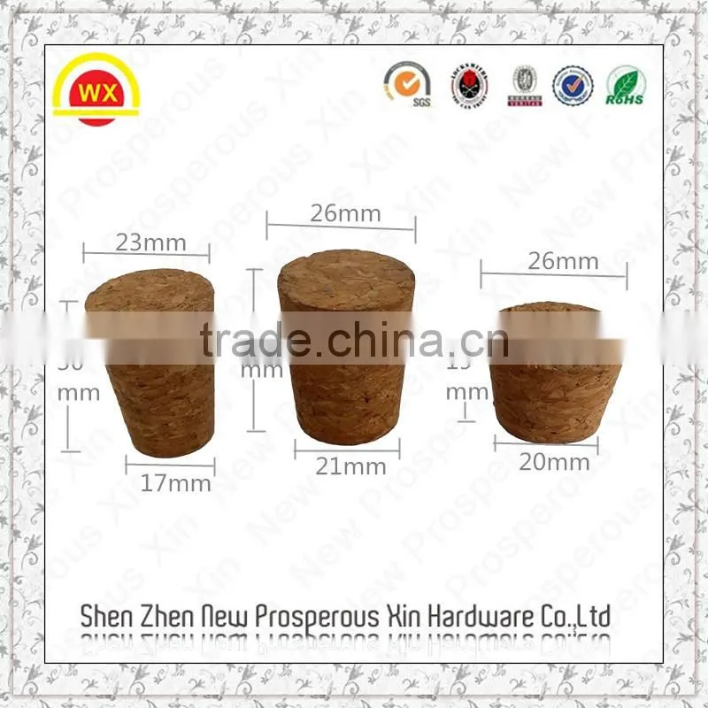 Wholesale wood engraved small glass bottle synthetic cork stopper
