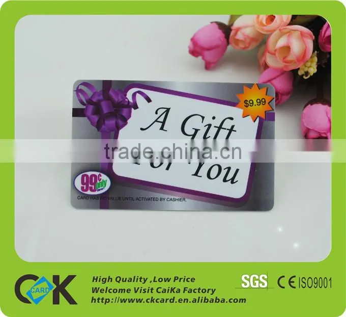 promotional pvc coupon printing with SGS insurance