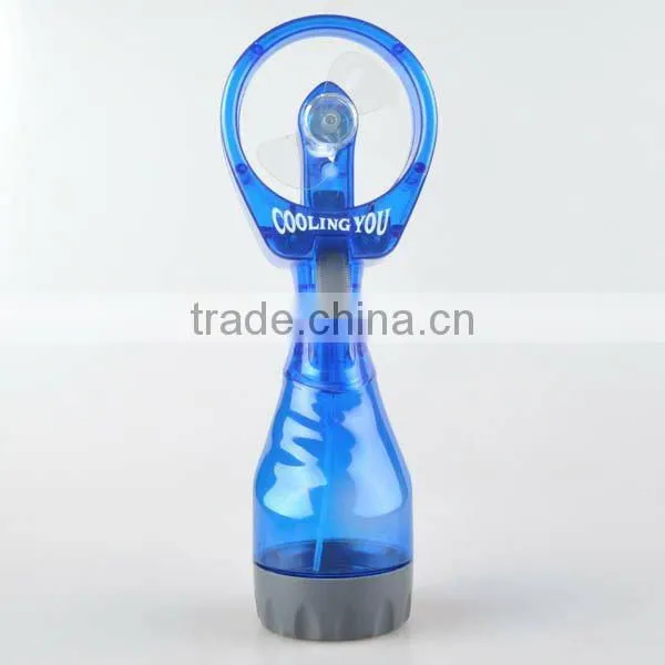Blue Portable Mini Water Mist Spray Bottle Fan Cooling Beach Camp