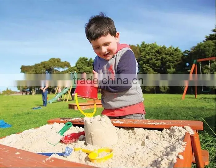 Outdoor Solid Wood Children Kids Sandpit Picnic table