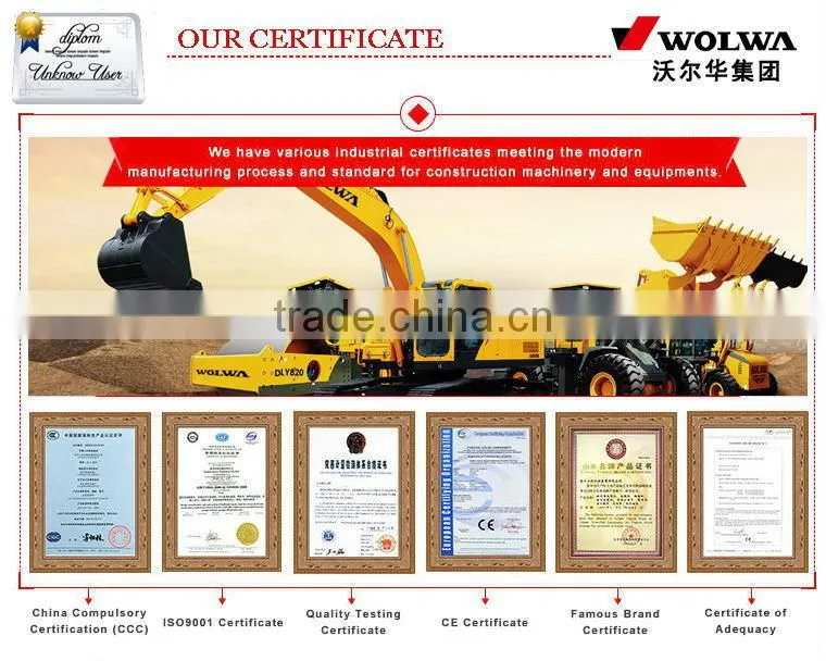 Wolwa DLS880-9A 8t Wheeled Hydraulic Excavator with Bucket