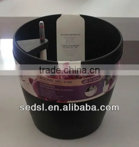 wholesale round plastic self watering planters