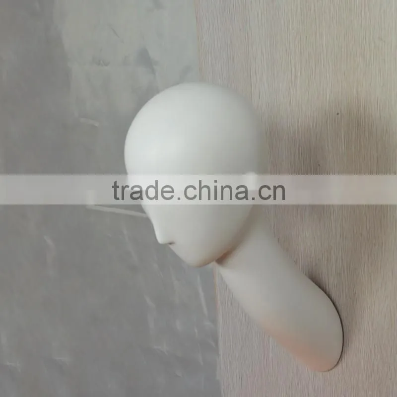 White Wall Mounted Female Head Deal for hats, scarves and sunglasses for home or retail store