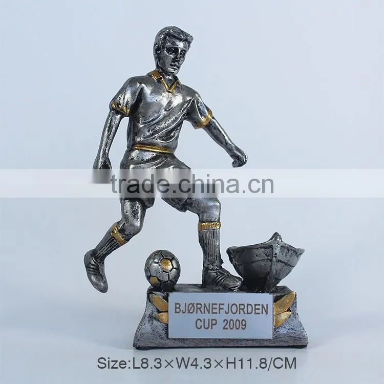 Decorate trophy resin football player figurine