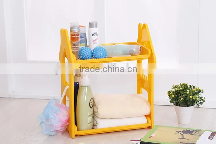 2-Shelf Shelving Unit Plastic Bathroom Shelf with two layers Organizer