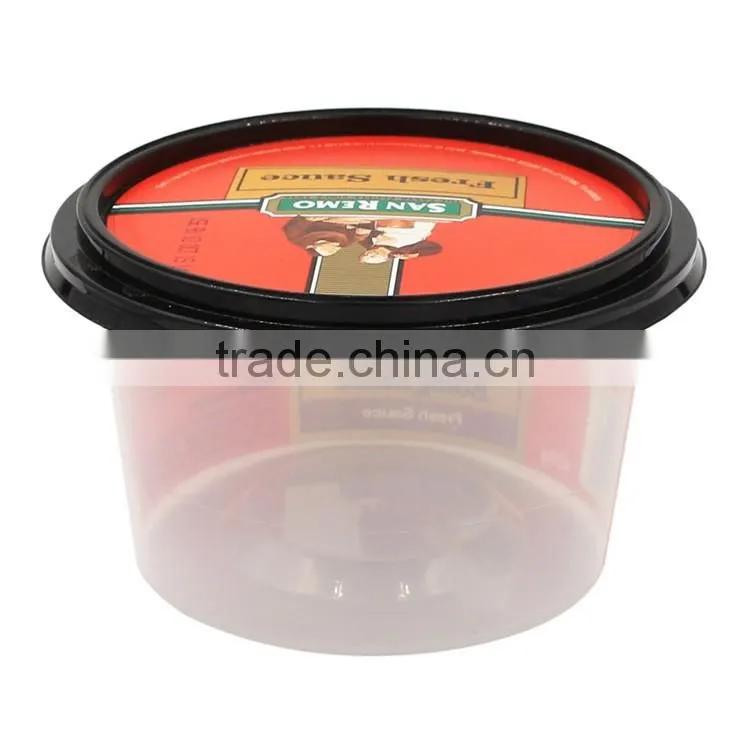 425g Food Grade Material PP Peanut Sauce Container, Disposable Plastic Sauce cup with Lid