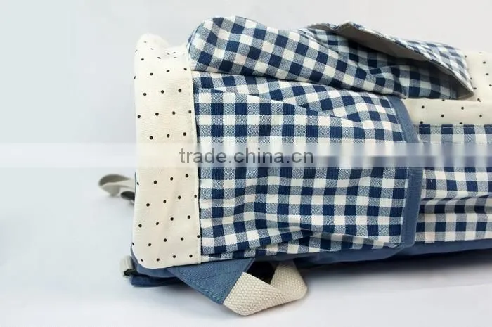 Grid Pattern School Backpack Cute for Girls with Bottons