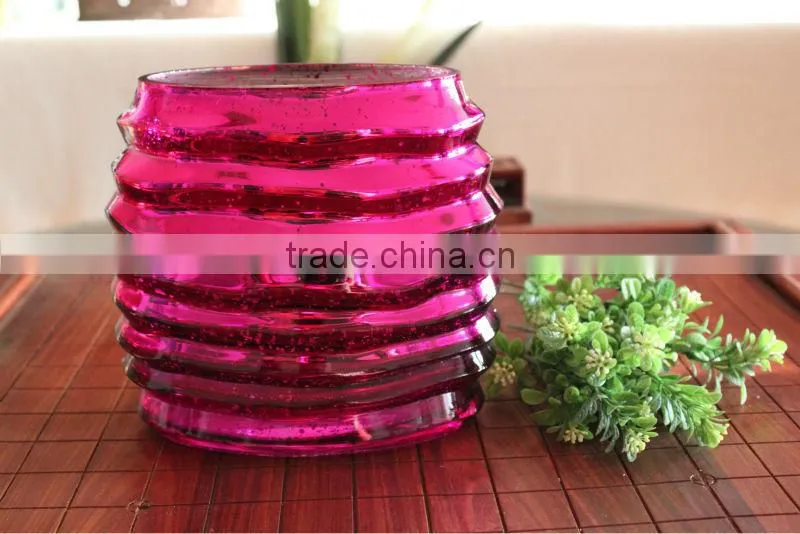 electroplated double colors waved glass vases