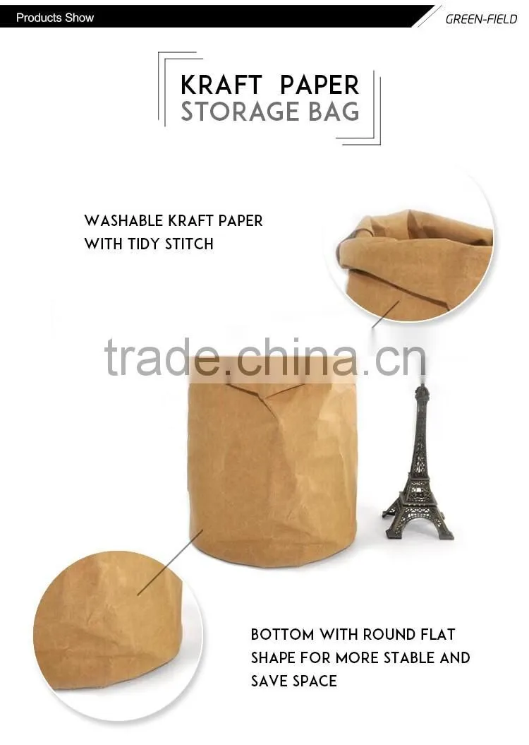 Eco-friendly storage bag tyvek and washable kraft paperstorage bag