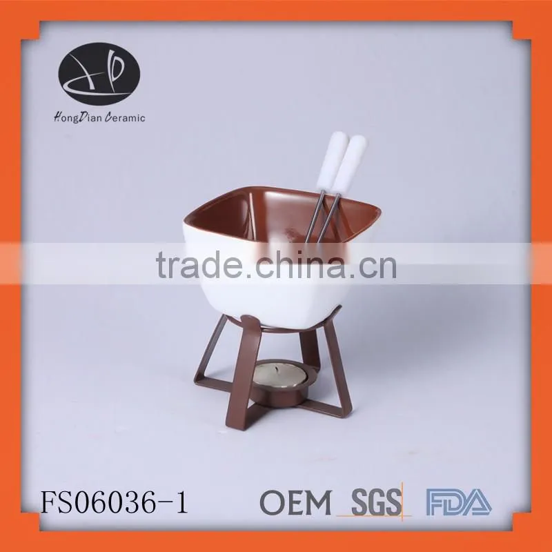 china supplier ceramic fondue,cast iron fondue set