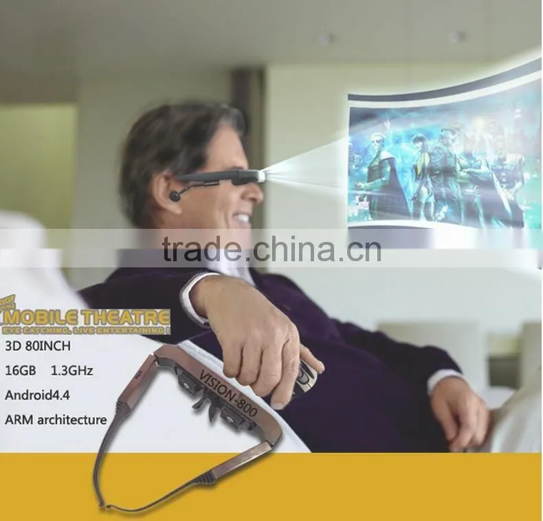 80-inch private mobile theatre video camera glasses high-definition big screen android wifi smart 3D vr glasses