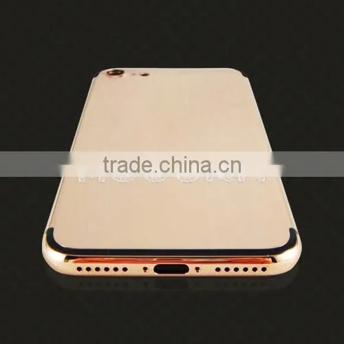 Rose gold plated mirror back cover, 24k gold plated pink housing for iPhone 7