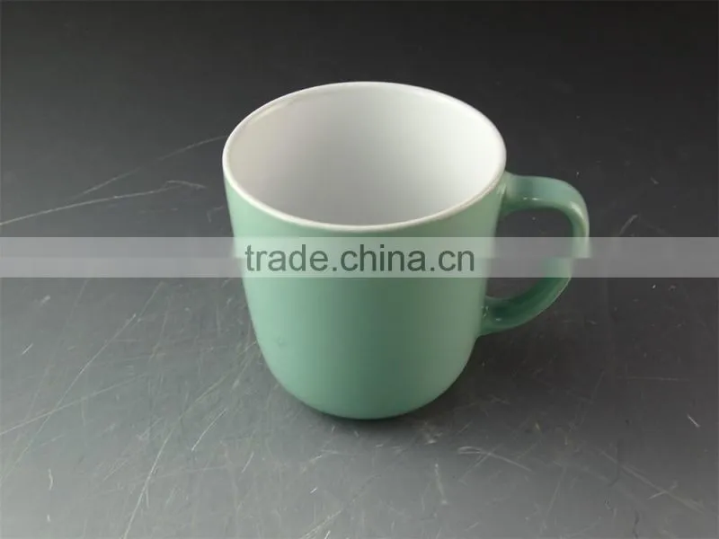 Stock Hot sale Cheap light green Glaze Ceramic promotional mug for Espresso