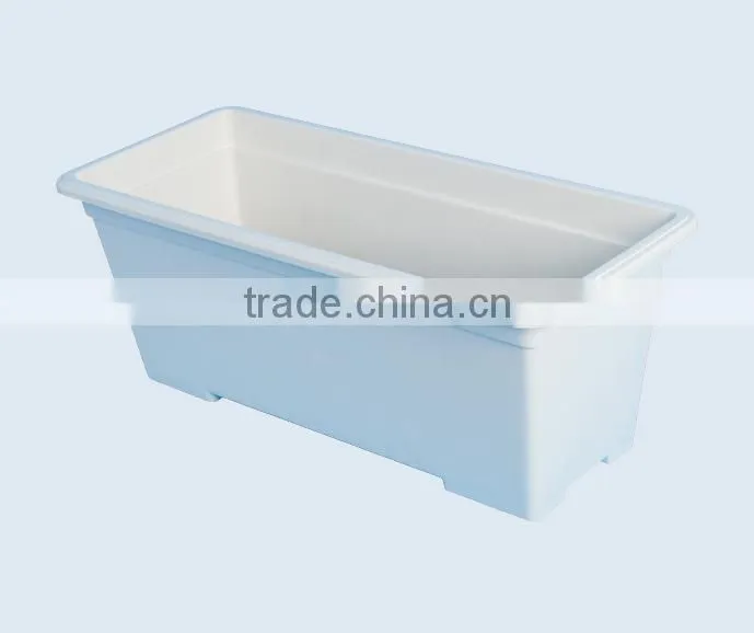 Rectangular Box White Flower Planter for Balcony Vertical Garden