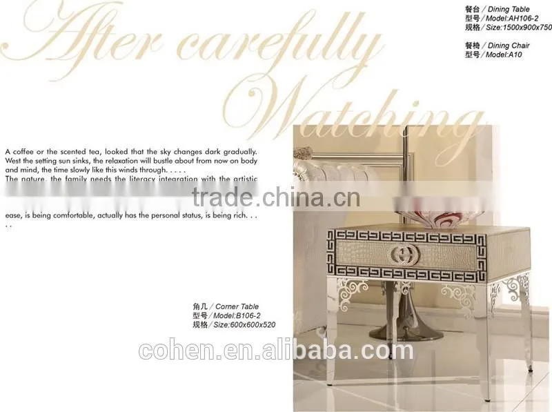 Fashional style stainless steel high end/side table/modern furniture B106-2